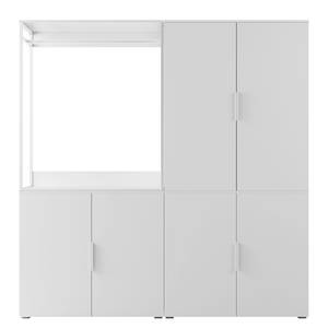 Kleiderschrank Nikko 186 cm Türen Alpinweiß - Metallgriff