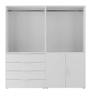 Kledingkast Nikko 186 cm combi alpinewit - Metalen handgrepen