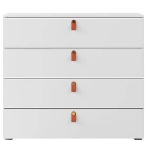 Kleiderschrank Nikko 93 cm offen Alpinweiß - Ledergriff