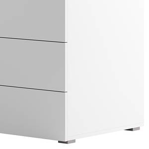 Kleiderschrank Nikko 93 cm offen Alpinweiß - Ledergriff