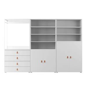 Kleiderschrank Nikko 279 cm Typ A Alpinweiß - Ledergriff