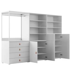 Armoire Nikko 279 cm - Type A Blanc alpin - Poignée en cuir