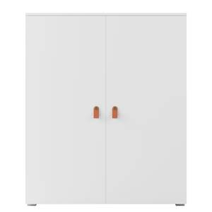 Armoire Nikko 279 cm - Type A Blanc alpin - Poignée en cuir