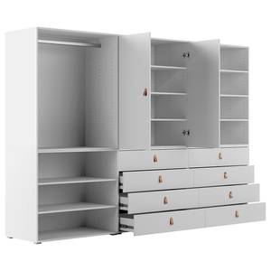 Kleiderschrank Nikko 279 cm Typ B Alpinweiß - Ledergriff