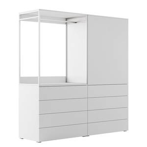 Kleiderschrank Nikko 186 cm Schubladen Alpinweiß - Push to open