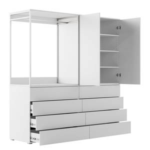 Kleiderschrank Nikko 186 cm Schubladen Alpinweiß - Push to open