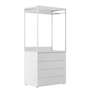 Armoire à vêtements Nikko 93 cm ouverte Blanc alpin - Pousser pour ouvrir