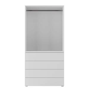 Armoire à vêtements Nikko 93 cm fermée Blanc alpin - Pousser pour ouvrir