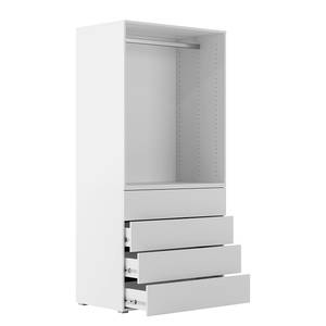 Armoire à vêtements Nikko 93 cm fermée Blanc alpin - Pousser pour ouvrir