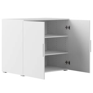 Dressoir Nikko met deuren alpinewit - Metalen handgrepen