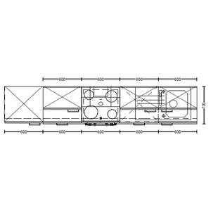 Küchenzeile High-Line Cascada Variante C Mintgrün - Breite: 300 cm - Ausrichtung links - Ohne Elektrogeräte