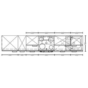 Küchenzeile High-Line Cascada Variante B Weiß - Breite: 300 cm - Ausrichtung links - Mit Elektrogeräten