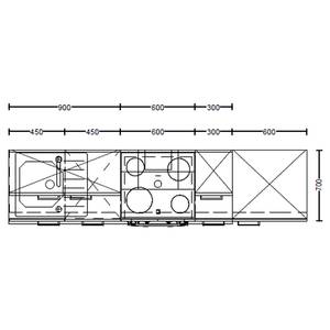 Küchenzeile High-Line Cascada Variante A Steingrau - Breite: 240 cm - Ausrichtung rechts - Ohne Elektrogeräte