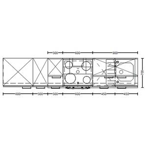 Küchenzeile High-Line Cascada Variante A Steingrau - Breite: 270 cm - Ausrichtung links - Ohne Elektrogeräte