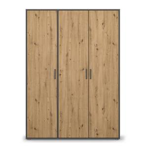 Drehtürenschrank Voyager Eiche Artisan Dekor / Graumetallic - Breite: 140 cm - Ohne Schubladen