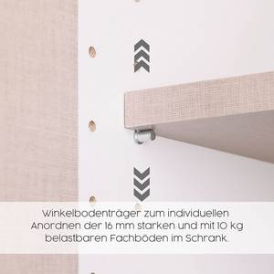 Draaideurkast Voyager Eikenhouten Artisan look / Grijs metallic - Breedte: 140 cm - Zonder lade