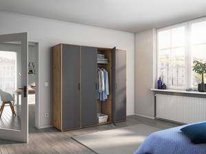 Drehtürenschrank Voyager Graumetallic / Eiche Artisan Dekor - Breite: 187 cm - Ohne Schubladen