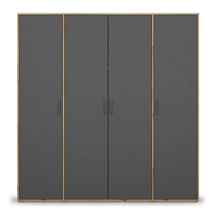 Drehtürenschrank Voyager Graumetallic / Eiche Artisan Dekor - Breite: 187 cm - Ohne Schubladen