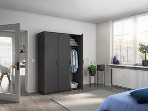 Armoire à portes battantes Voyager Gris métallisé - Largeur : 140 cm - Sans tiroir