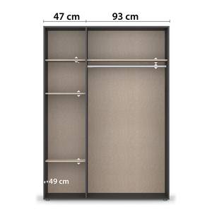 Armoire à portes battantes Voyager Gris métallisé - Largeur : 140 cm - Sans tiroir