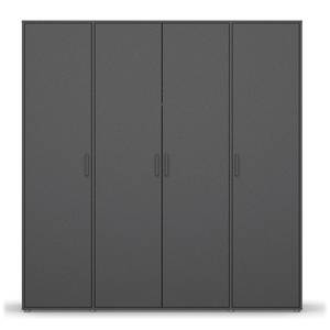 Armoire à portes battantes Voyager Gris métallisé - Largeur : 187 cm - Sans tiroir