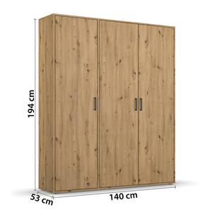 Drehtürenschrank Voyager Eiche Artisan Dekor - Breite: 140 cm - Ohne Schubladen