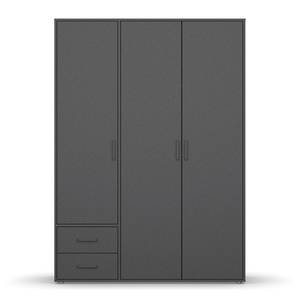 Drehtürenschrank Voyager Graumetallic - Breite: 140 cm - Mit Schubladen