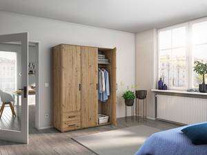 Drehtürenschrank Voyager Eiche Artisan Dekor - Breite: 140 cm - Mit Schubladen