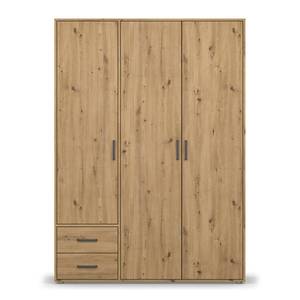 Armoire à portes battantes Voyager Imitation chêne Artisan - Largeur : 140 cm - Avec tiroirs