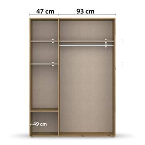 Armoire à portes battantes Voyager Imitation chêne Artisan - Largeur : 140 cm - Avec tiroirs