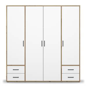 Armoire à portes battantes Voyager Blanc alpin / Imitation chêne Artisan - Largeur : 187 cm - Avec tiroirs