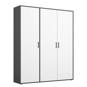 Draaideurkast Voyager Alpinewit/metallic grijs - Breedte: 140 cm - Zonder lade