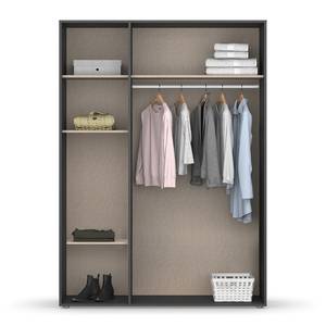 Armoire à portes battantes Voyager Blanc alpin / Gris métallisé - Largeur : 140 cm - Sans tiroir