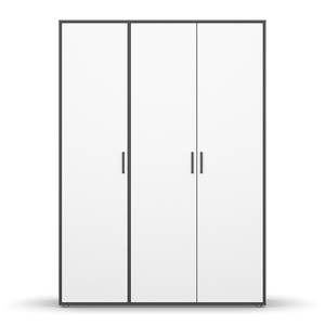 Armoire à portes battantes Voyager Blanc alpin / Gris métallisé - Largeur : 140 cm - Sans tiroir