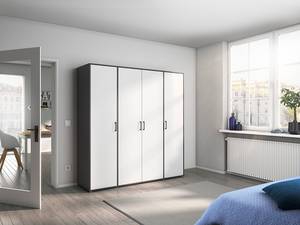 Drehtürenschrank Voyager Alpinweiß / Graumetallic - Breite: 187 cm - Ohne Schubladen