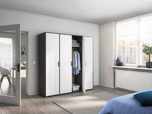 Drehtürenschrank Voyager Alpinweiß / Graumetallic - Breite: 187 cm - Ohne Schubladen