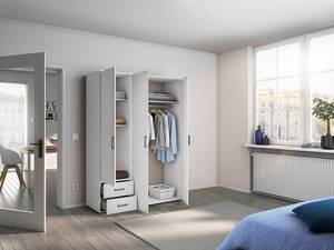 Armoire à portes battantes Voyager Blanc alpin - Largeur : 140 cm - Avec tiroirs