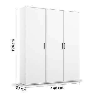 Armoire à portes battantes Voyager Blanc alpin - Largeur : 140 cm - Sans tiroir