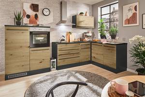 Eck-Küchenzeile Pattburg II Eiche Artisan Dekor - Mit Elektrogeräten