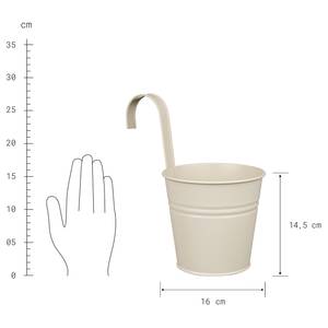 Bloempot ZINC hoogte 14,5 cm zink - beige