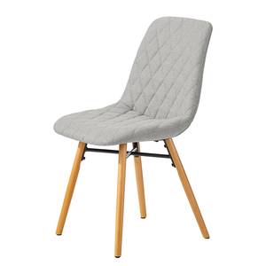 Chaises capitonnées Farelas Tissu Stefka: Gris clair - Lot de 2