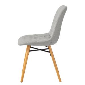 Chaises capitonnées Farelas Tissu Stefka: Gris clair - Lot de 2