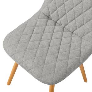 Chaises capitonnées Farelas Tissu Stefka: Gris clair - Lot de 2