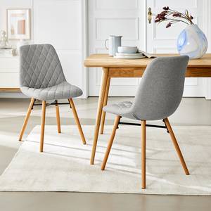 Chaises capitonnées Farelas Tissu Stefka: Gris clair - Lot de 2