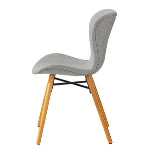 Chaises capitonnées Livaras Tissu Stefka: Gris clair - Lot de 2