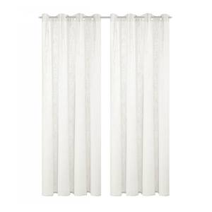 Gordijn Softy set van 2 polyester - Wol wit - 140 x 160 cm