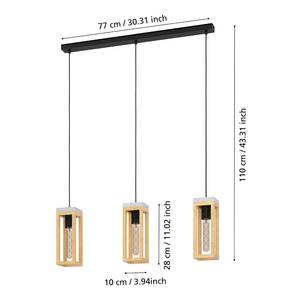 Pendelleuchte Naferton Stahl / Holzwerkstoff - 3-flammig - Flammenanzahl: 3