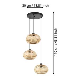 Pendelleuchte Amsfield Typ B Stahl / Holzwerkstoff - 3-flammig