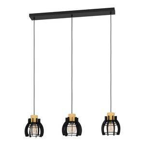 Luminaires suspendus STILLINGTON 1 Noir - Marron - Bois manufacturé - Métal - 180 x 110 x 88 cm