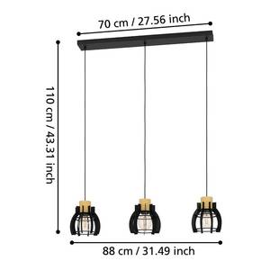 Luminaires suspendus STILLINGTON 1 Noir - Marron - Bois manufacturé - Métal - 180 x 110 x 88 cm